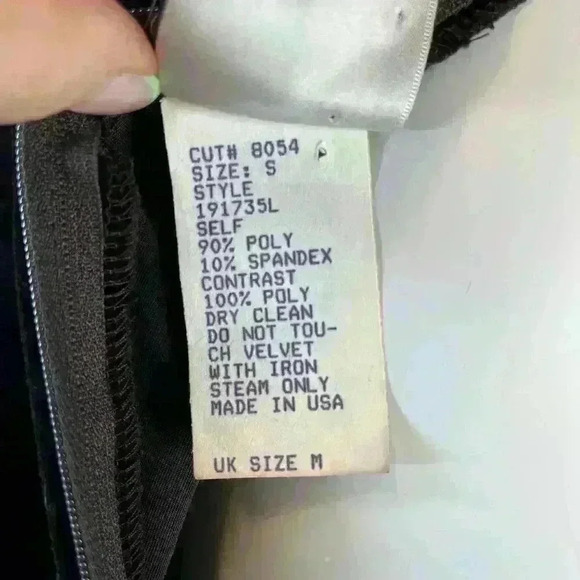 Tadashi Vintage Dark Brown Velour Evening Gown S Long Sleeve Rhinestone Dress - Picture 8 of 11